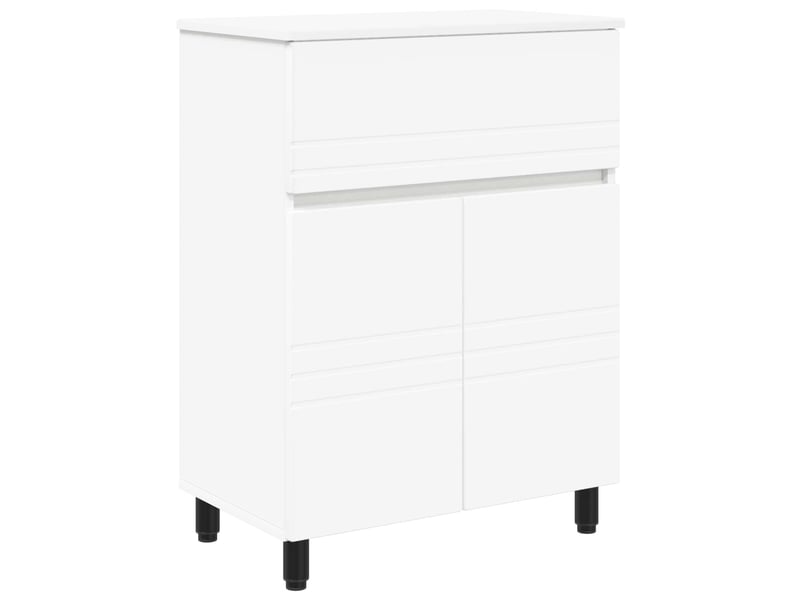  Unité de vanité de salle de bain, meuble de rangement blanc 60x35x80 cm  - Conforama A