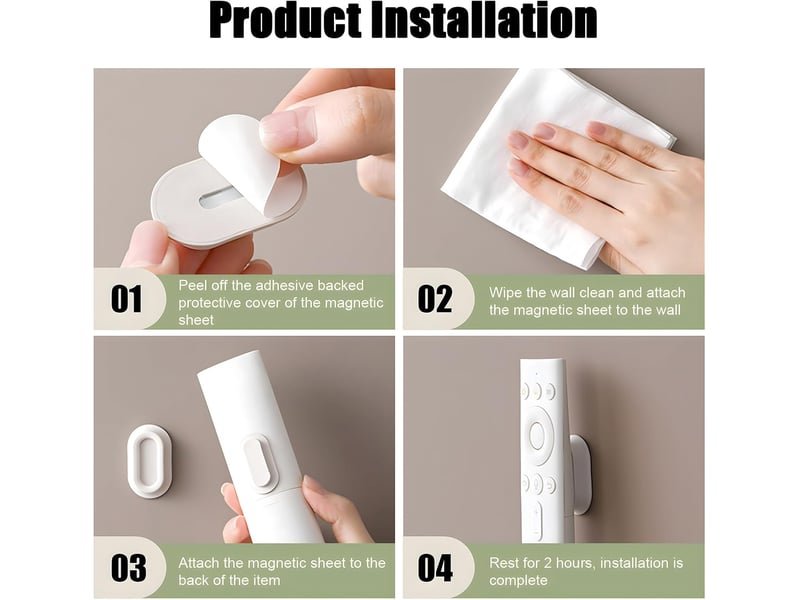 Lot de 3 supports magnétiques pour télécommande, support mural magnétique puissant pour téléviseurs et ventilateurs avec dos autocollant  - Conforama D