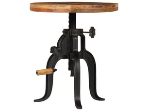 Table d'appoint, table de salon 45x (45-62) cm bois de récupération et fonte cf36015