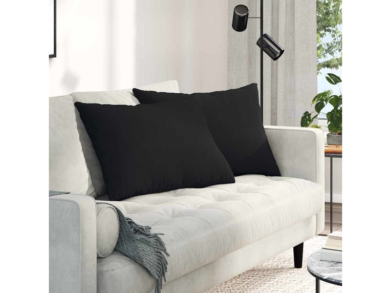 Lot de 2 coussins de canapé, coussins décoratifs tissu noir 70 x 50 cm cf58922 - Conforama B