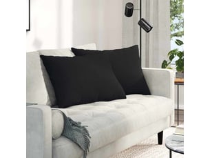 Lot de 2 coussins de canapé, coussins décoratifs tissu noir 70 x 50 cm cf58922