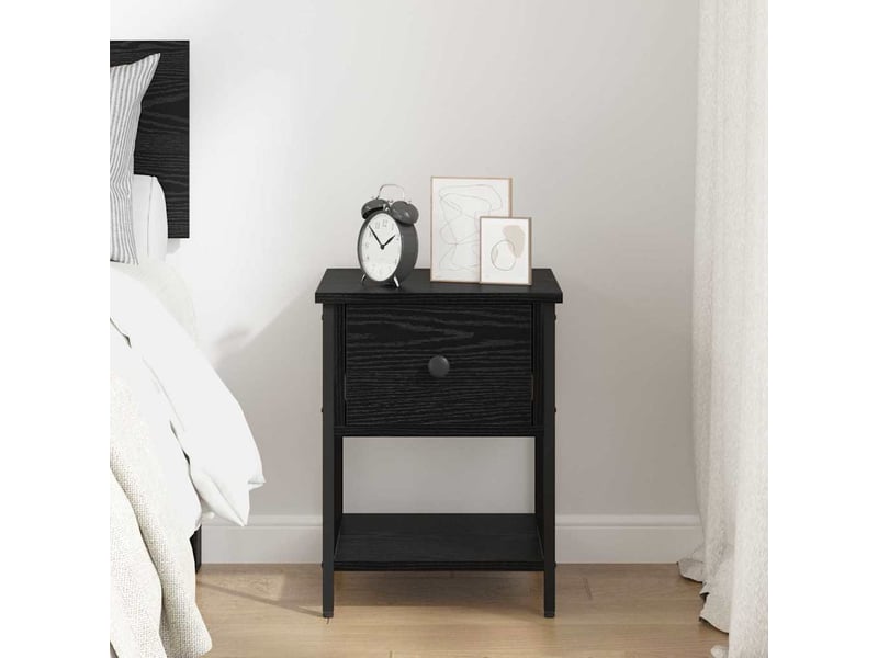  Table de chevet - cabinet de chevet - table de nuit chêne noir 34 x 35,5 x 45 cm bois d'ingénierie  - Conforama C