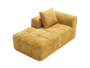 Canapé droit fixe <strong>MERAX</strong> <strong>canapé compressible</strong> 1 place Tissu jaune