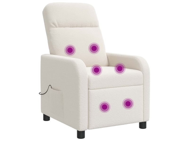  Vidaxl fauteuil de massage inclinable crème bouclé  - Conforama A