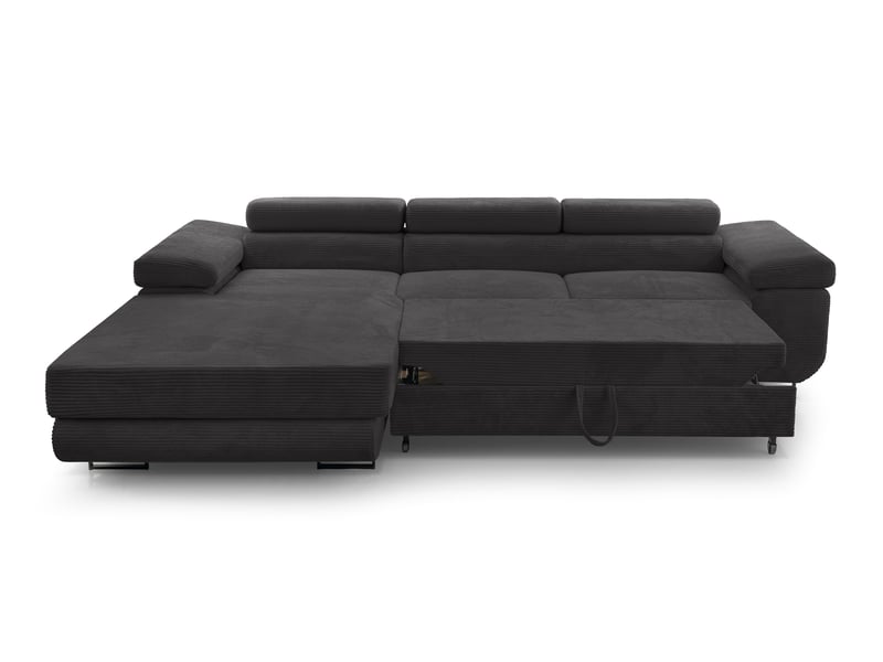  Canapé d’angle en velours côtelé arborio 280 cm gris foncé g Arborio - Conforama C