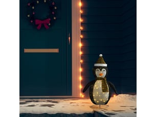 Décoration de noël pingouin à led tissu de luxe 60 cm