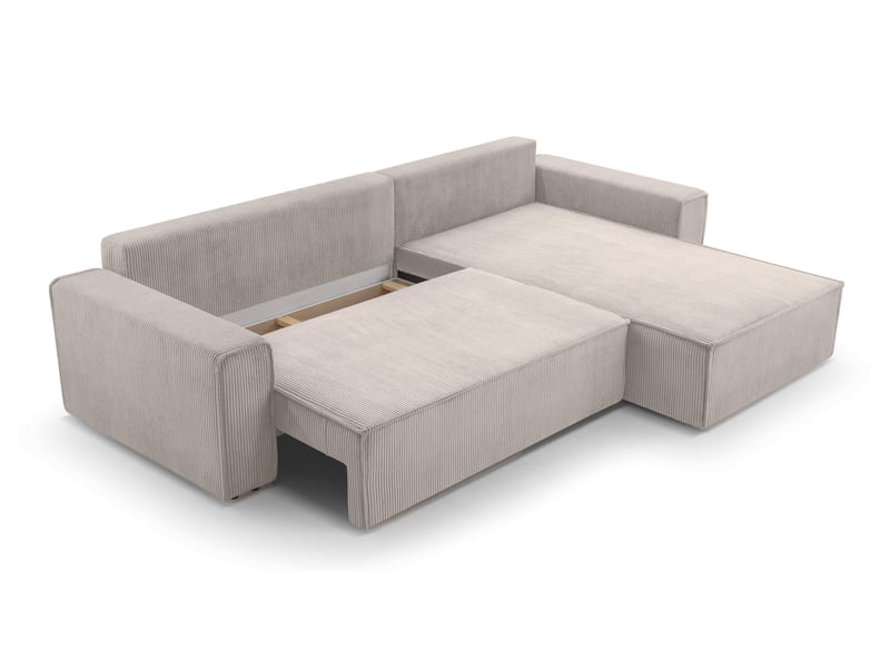  Canapé d’angle en velours côtelé blanc cedria – 287 cm CedriaMini - Conforama D