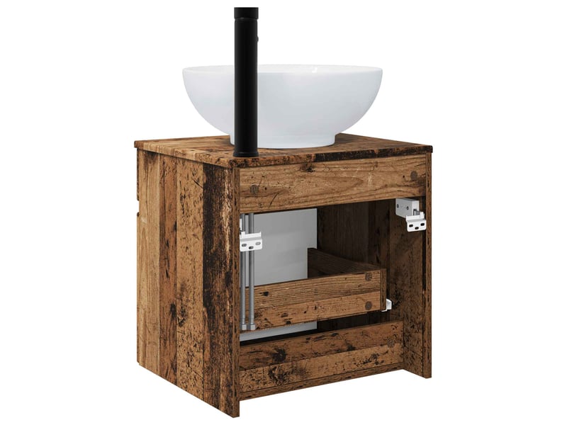 Meuble de lavabo mural, rangement salle de bain bois ancien 49x44.5x66.5 cm - Conforama D