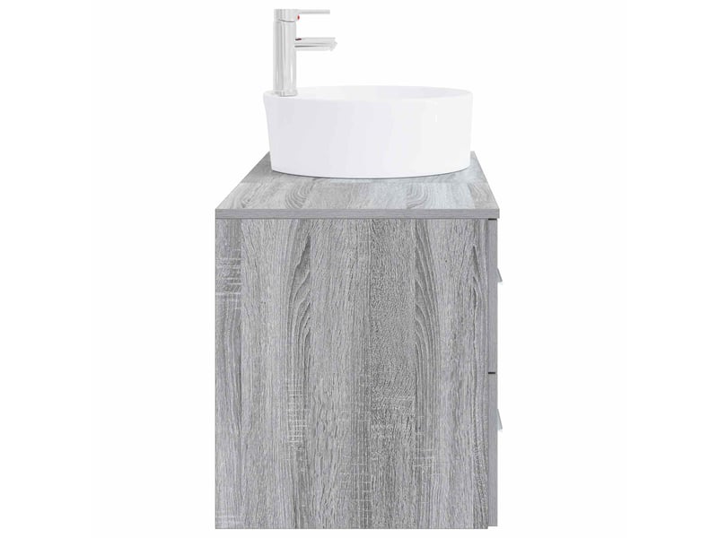 Ensemble de mobilier de salle de bain 2 pc sonoma gris cf64187 - Conforama D