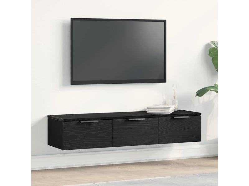 Meuble mural, armoire de rangement chêne noir 102x30x20 cm bois d'ingénierie - Conforama B