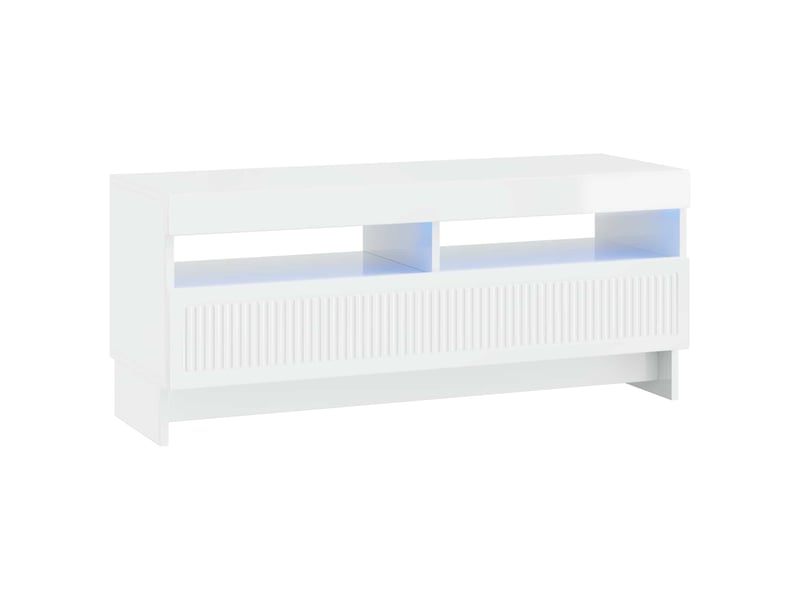  Meuble tv - banc tv - meuble de rangement led blanc brillant bois d'ingénierie  - Conforama A