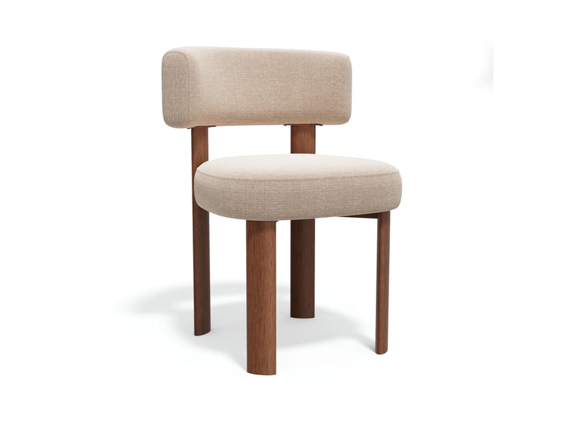  Lot de 2 chaises en velours chenillé beige foncé rich SC47VCBF - Conforama A
