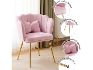 Fauteuil fixe ULEVR Velours rose vendu Par 6