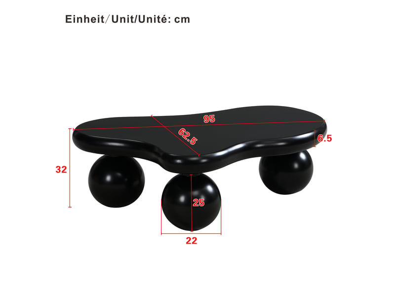  Table basse forme nuage 95x62,5x32 cm avec led 16 couleurs en mdf  - Conforama E