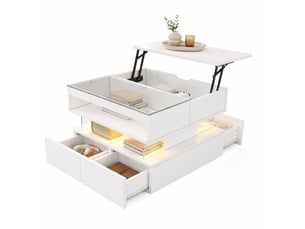 Table basse rectangulaire coloris blanc <strong>HAUSS SPOLE</strong> <strong></strong> - 67 cmx35 cm