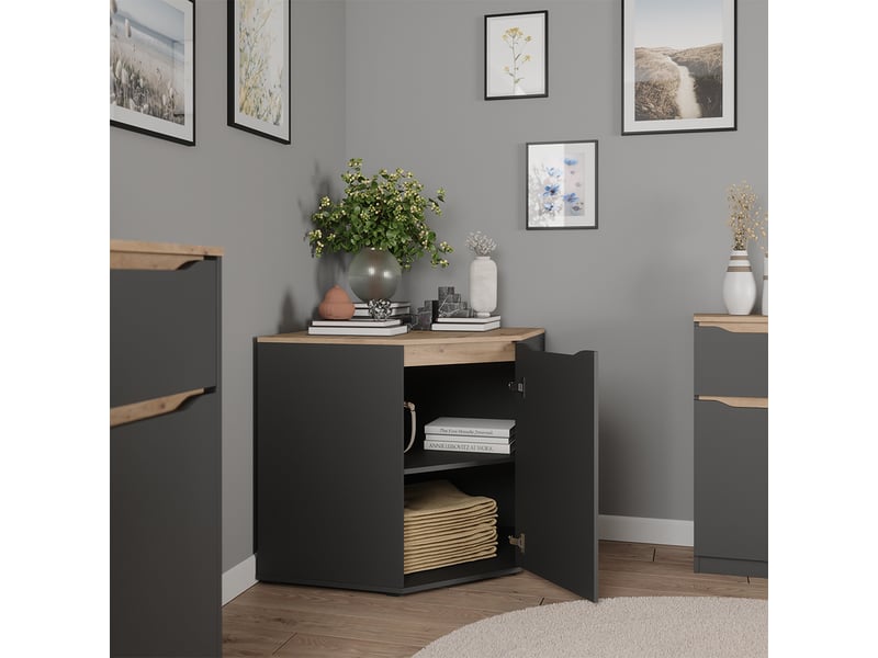  Vicco commode, anthracitechêne artisan, 77.9x77.9cm  - Conforama E