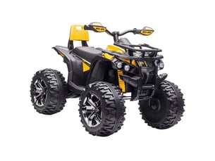 Quad buggy électrique enfant 12 v, 8 kmh, effets lumineux et sonores, siège avec dossier, porte-bagages avant, métal et pp