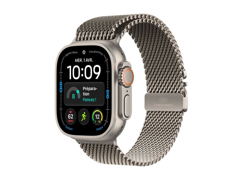  Montre connectee ultra 4 49 mm gps cellular titane naturel bracelet milanese boucle m 1-23447232 - Conforama A