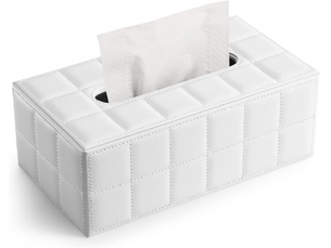 200 pièces boîte mouchoirs cuir rectangulaire blanche