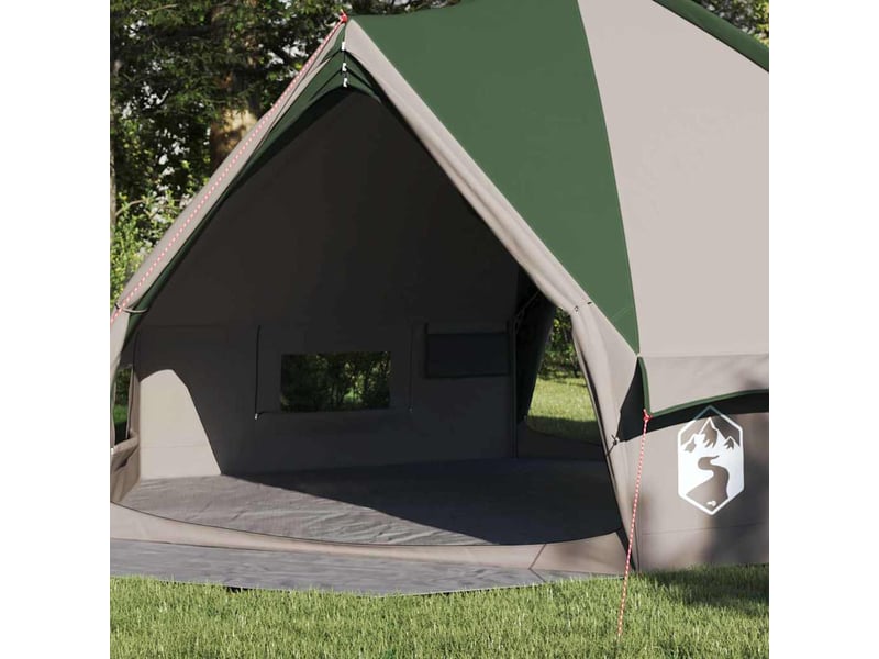 Tente de camping, tente teepee pour 8 personnes vert et blanc - Conforama C