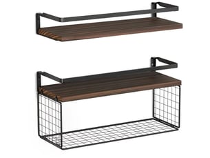 Étagère douche avec panier métallique, rangement salle de bain mural au-dessus wc, avec garde-corps de protection