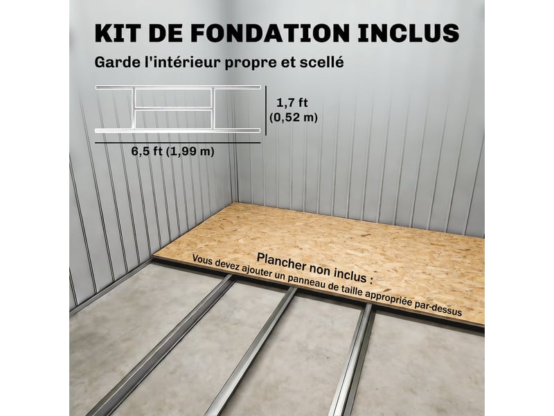  Abri de jardin grande remise pour outils 213 x 130 x 185 cm porte coulissante industriel en acier galvanisé marron clair 21_0004029  - Conforama E