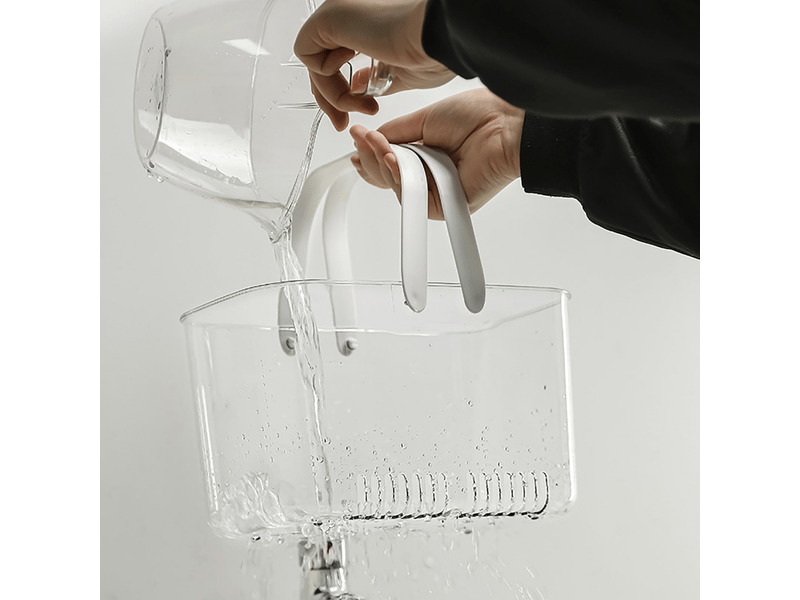  Panier de douche mignon, simple et grande capacité, étanche, design creux, portable, transparent, pour salle de bain  - Conforama C
