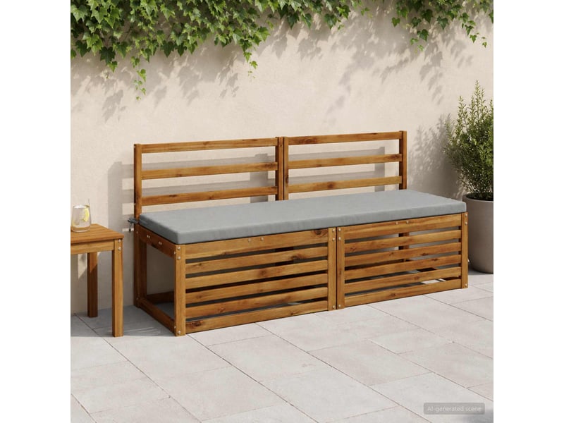 Lot de 2 coussins de banc, coussins d'assise soest 100 % polyester gris cf57258 - Conforama B