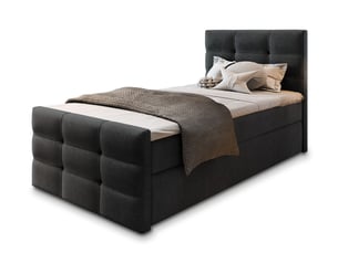 Lit avec rangement 90x200 cm <strong>MASSENO</strong>  <strong></strong> coloris noir