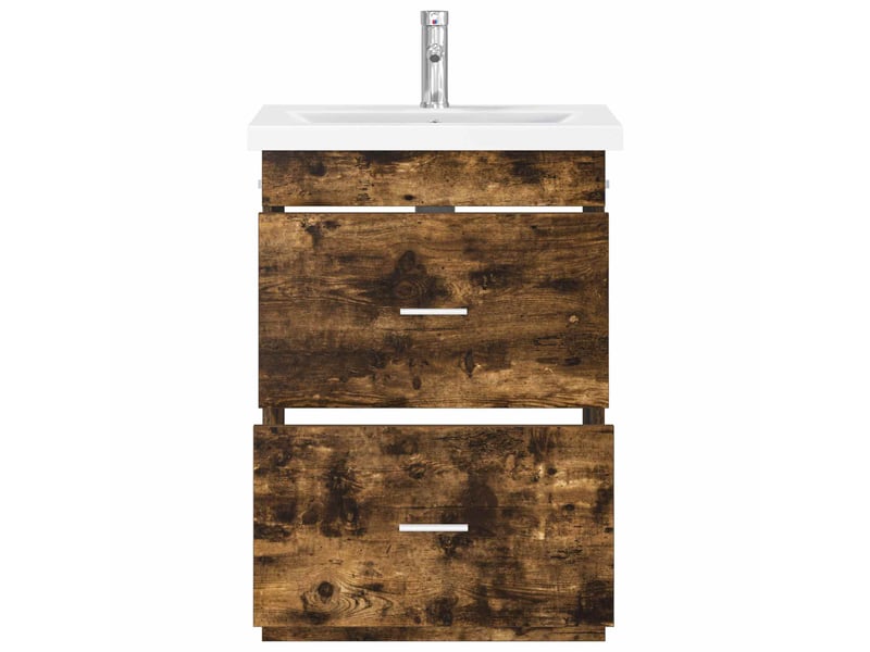  Ensemble de mobilier de salle de bain chêne fumé shl4344  - Conforama C
