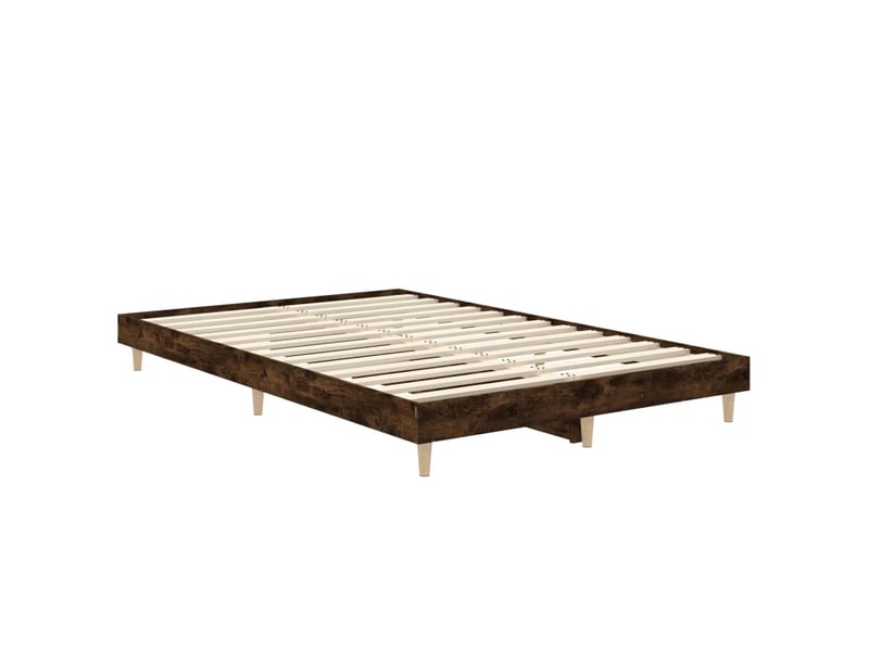  Lit double- lit adulte -  cadre de lit sans matelas chêne fumé 120x190 cm bois ingénierie  - Conforama D