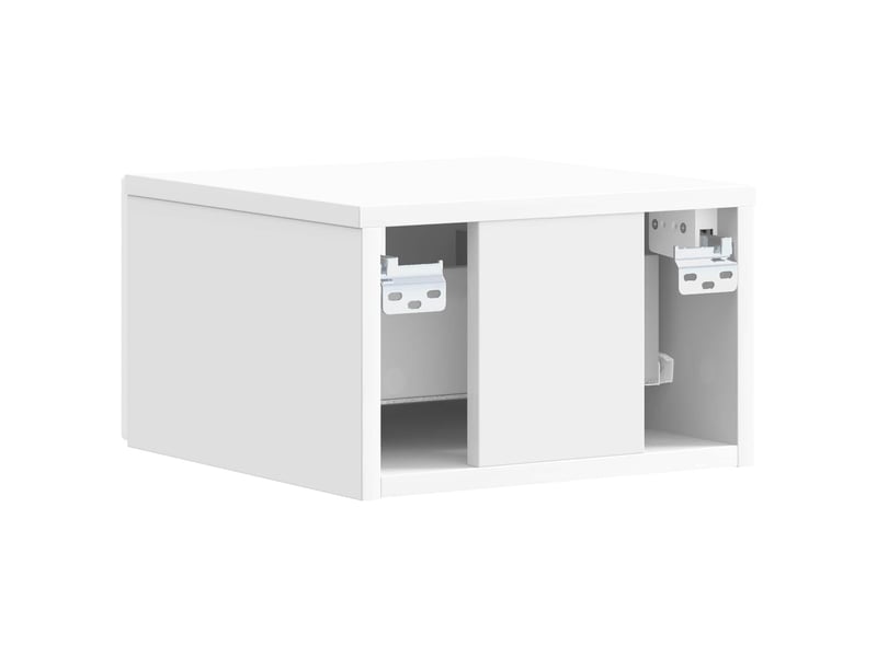  Table de chevet - cabinet de chevet - table de nuit mural blanc brillant 49 x 34,5 x 20 cm  - Conforama E