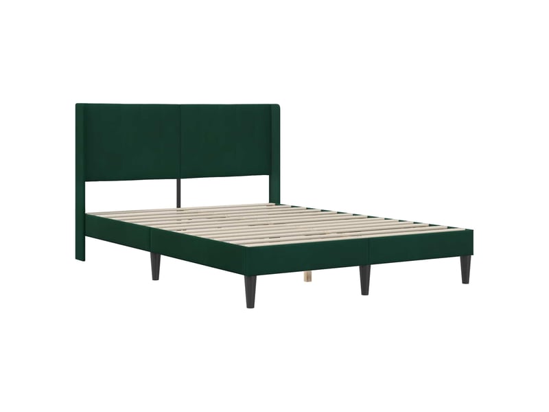  Lit double- lit adulte -  cadre de lit avec tête de lit vert foncé 120 x 190 cm velours  - Conforama B