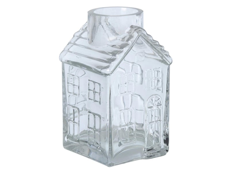  Vase maison en verre karin 21cm transparent  - Conforama A