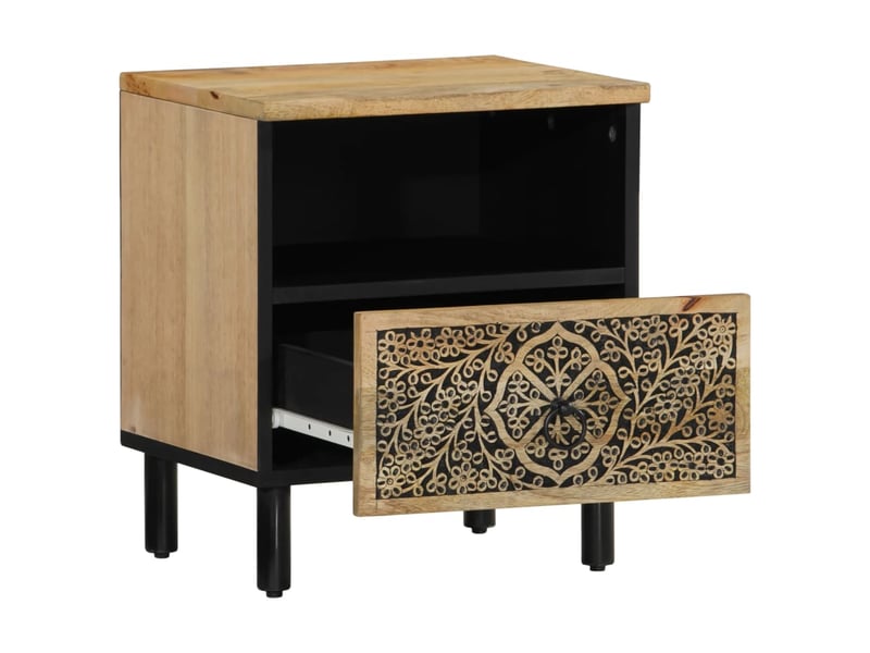  Lot de 2 tables de chevet - cabinet de chevet - table de nuit 40x33x46 cm bois de manguier solide  - Conforama C