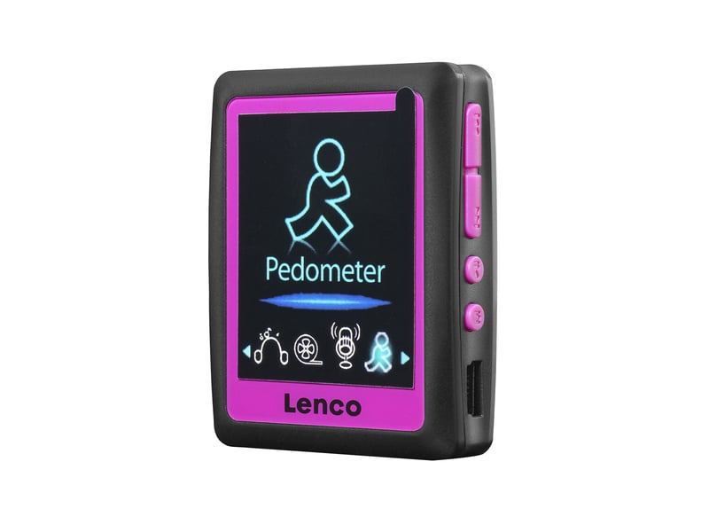  Lecteur mp3 ,  mp4 sport 4 go avec podomètre ,  clip et écouteurs lenco noir ,  rose PODO-152 PINK - Conforama B