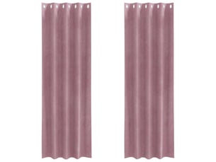 Lot de 2 rideaux, rideaux de fenêtre rose foncé 140 x 245 cm velours cf44113