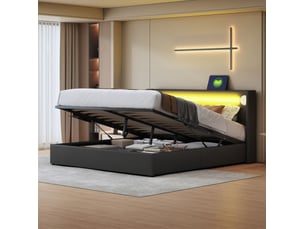 Lit coffre 160x200 cm coloris noir