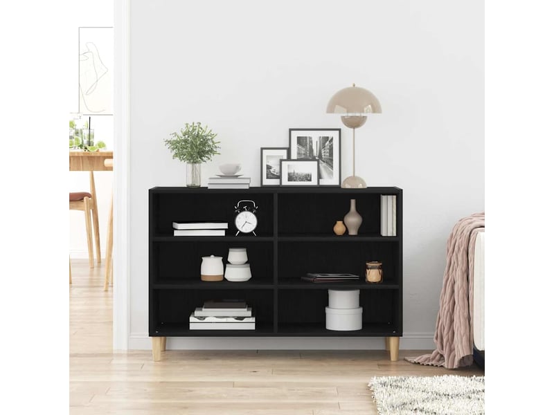  Buffet - bahut - meuble de rangement 103,5 x 35 x 70 cm bois d'ingénierie chêne noir  - Conforama D