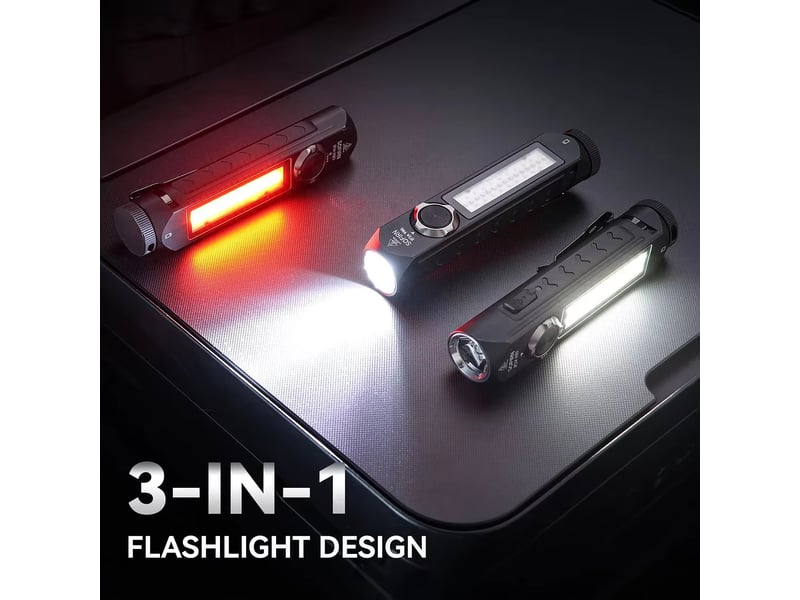 Lampe torche tactique led rgb 1800 lm, portée 340 m, recharge usb-c, 18650, spotflood, aimant - Conforama D