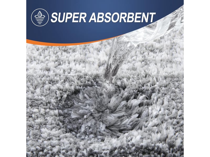  Tapis de bain en microfibre antidérapant - 24 x 36 pouces - gris  - Conforama D