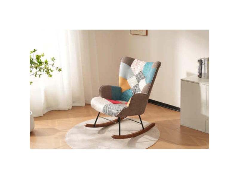  Fauteuil à bascule relax – accoudoirs rembourrés, repose-pieds – pour salon et détente  - Conforama R