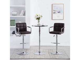Lot de 2 tabouret de bar, chaise de bar marron similicuir shl81117