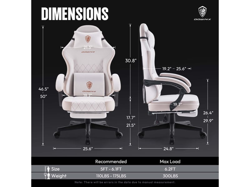  Fauteuil gaming – assise à ressorts ensachés – coussin lombaire massant – repose-pieds – charge maximale 135 kg – beige  - Conforama E