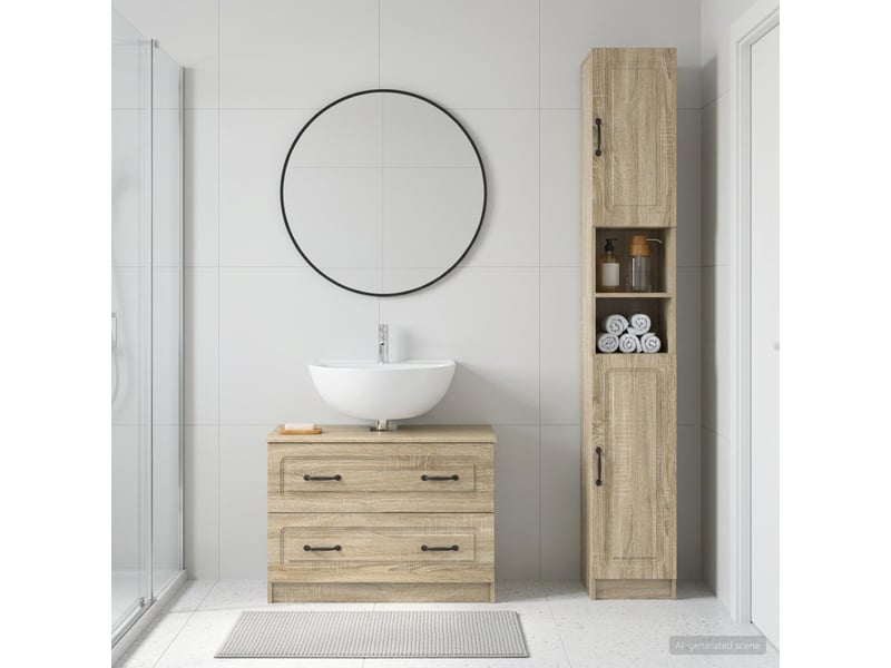 Ensemble de 2 meubles de salle de bain utrecht chêne sonoma cf63210 - Conforama B