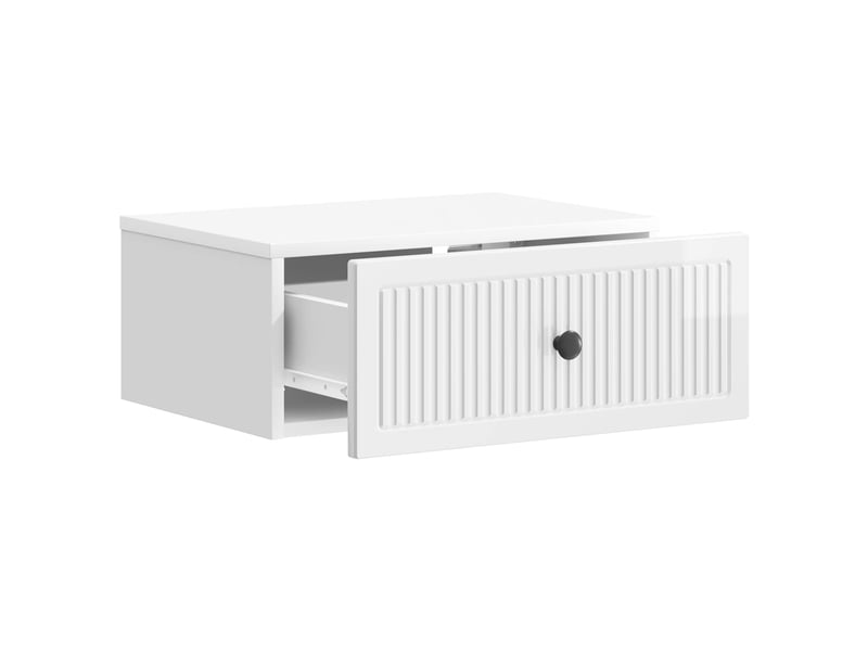 Table de chevet 2 pièces blanc brillant 49 x 34,5 x 20 cm  - Conforama D