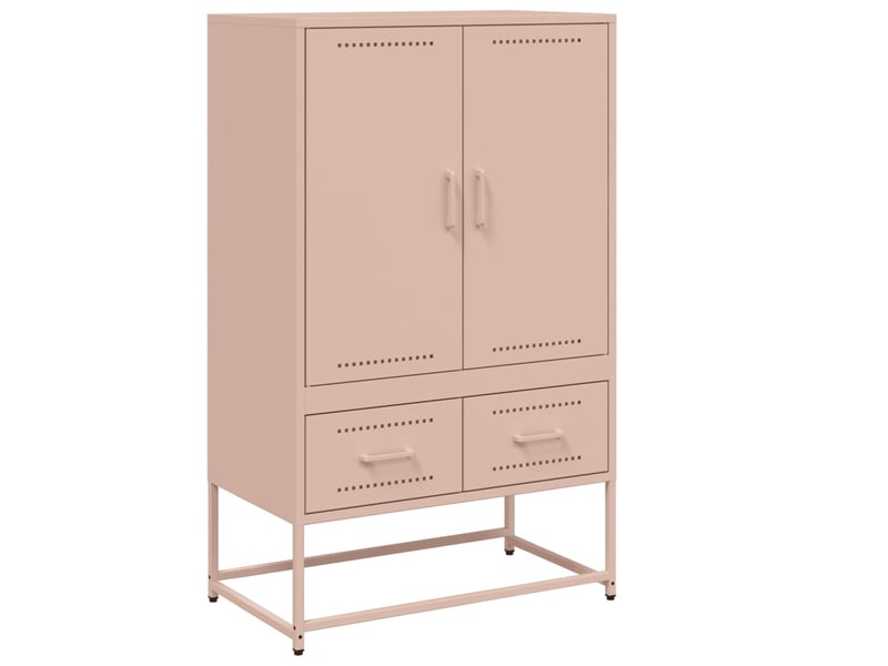  Buffet haut - bahut - meuble de rangement rose 68x39x111,5 cm acier  - Conforama A