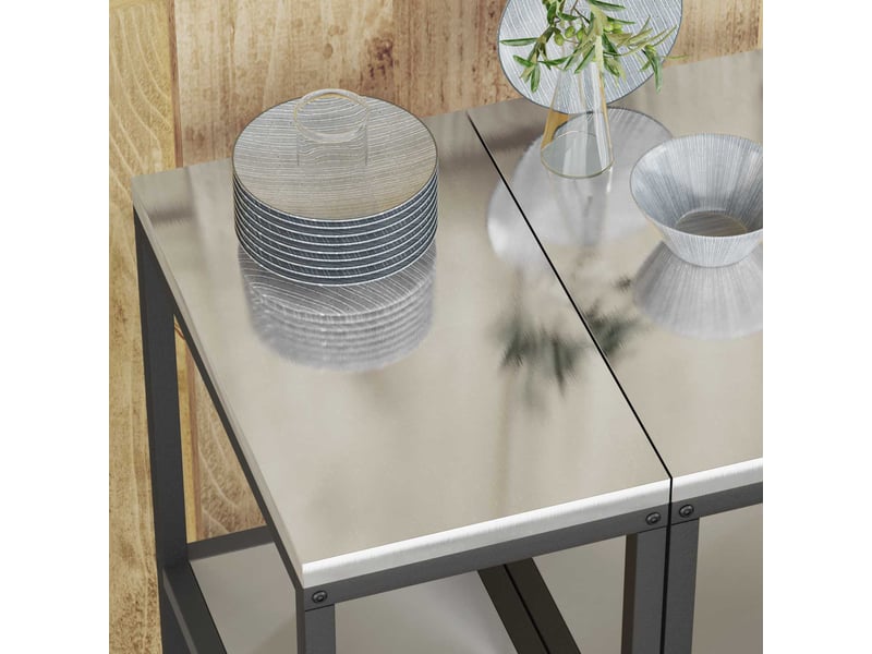 Étagère de cuisine, étagère de rangement hattem argenté 30x50x92cm acier shl3157 - Conforama E