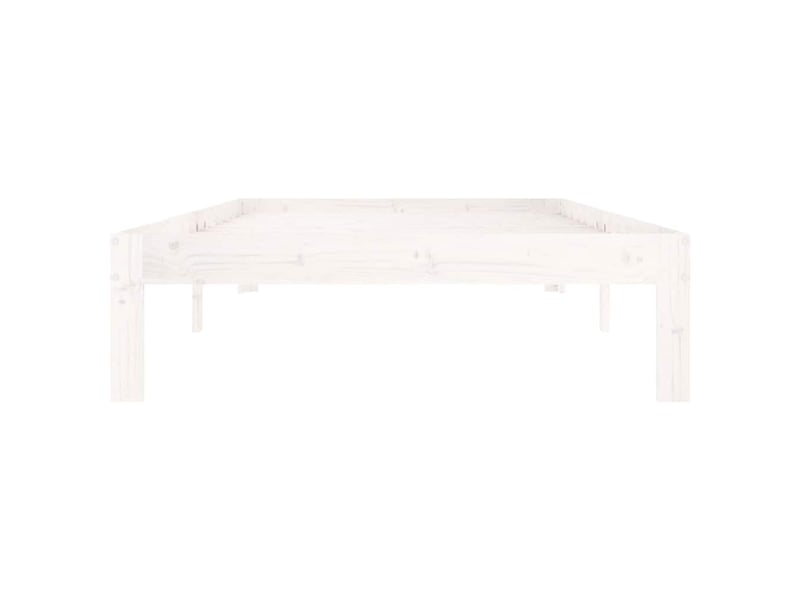  Lit simple- lit adulte -  cadre de lit sans matelas blanc bois de pin massif 100x200 cm  - Conforama C