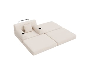 Fauteuil convertible  <strong>COVREO </strong> Velours côtelé beige